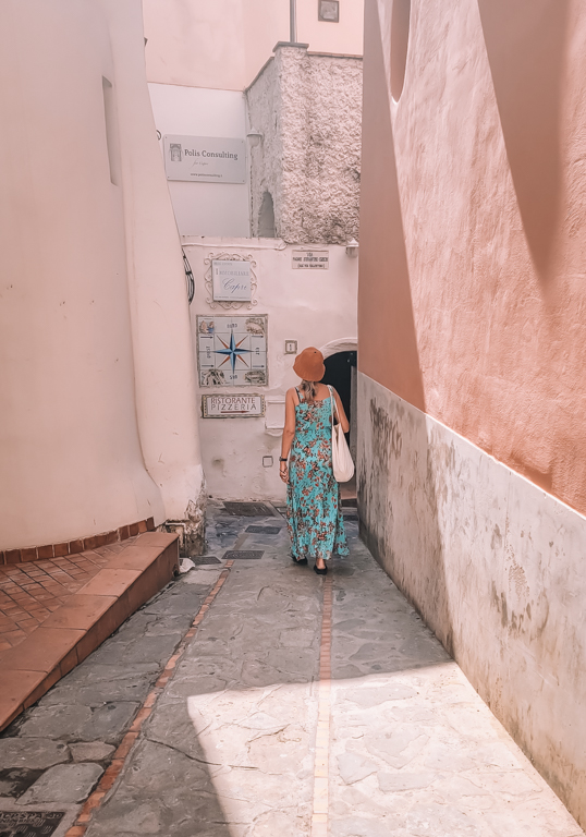 Exploring the streets of Capri, Italy on the Amalfi Coast